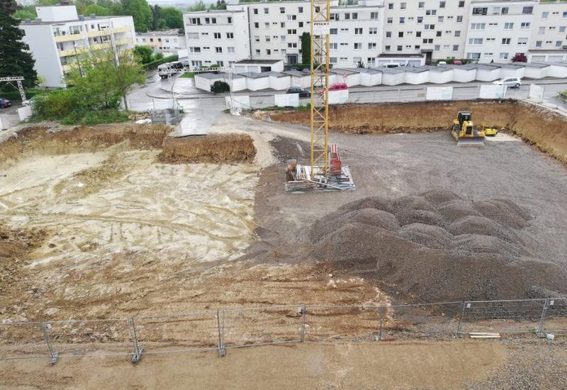 Neubau von zwei Mehrfamilienhäusern mit Tiefgarage in Ulm